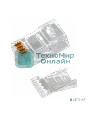 Разъем Rexant RJ-45(8P8C) под витую пару, UTP, CAT 6, с вставкой (50шт)