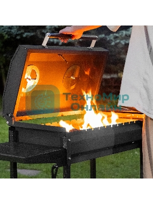 Мангал Palisad Camping на колесах с крышкой-барбекю, 662х390х920, сталь 2 мм, термометр, кочерга