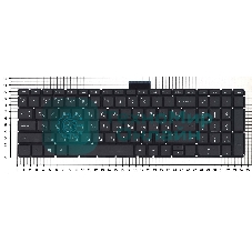 Клавиатура для ноутбука HP Omen 17-W000 черная с белой подсветкой
