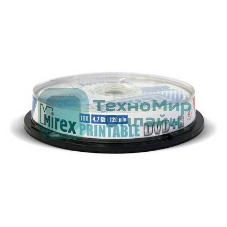 Диск DVD+R Mirex 4.7 Gb, 16x, Cake Box (10), Ink Printable (10/300)