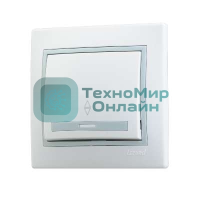Выключатель 1-кл. СП Мира проходн. бел/сер. Lezard 701-0215-105