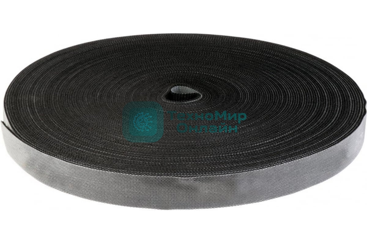 Хомут-липучка TWT шириной 20 мм, 30 м, черный