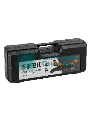 Домкрат гидравлический подкатной Denzel 2т, 135-385 мм, в пласт. кейсе