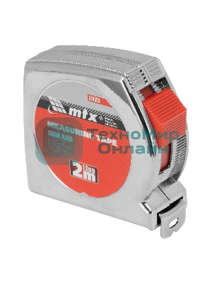 Рулетка MTX Chrom, 2 м x 13 мм, хромированный корпус