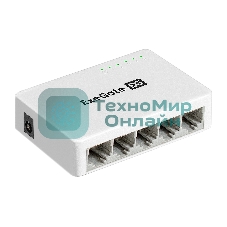 Коммутатор неуправляемый ExeGate EDGS-1005С (5-портовый гигабитный UTP 10/100/1000 Base-T, с функцией энергосбережения (EEE), настольный)