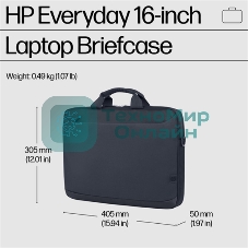 Сумка Case HP Everyday 16 Odyssey Gray Laptop Briefcase cons