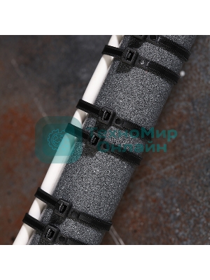 Хомут-стяжкa нейлоновая с тройным замком Rexant 250x4,8 мм, черная, упаковка 100 шт.