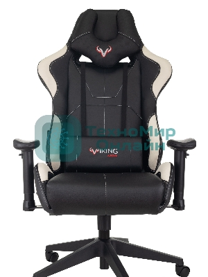 Кресло Бюрократ VIKING 5 AERO WHITE черный/белый, экокожа, 120 кг, механизм качания