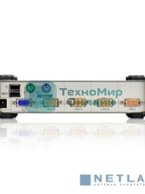 Переключатель ATEN CS84U(-AT) 4-портовый KVM-переключатель 1 user(HDB15(SVGA Female)+KBD(PS/2)+MOUSE(PS/2), KVM-порты: SPHD18(Female). В комплекте: кабели KVM (2L-5201P)-4шт. Не требует внешнего питания