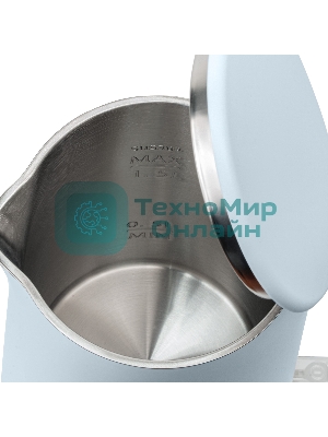 Чайник электрический Galaxy Line GL 0327, небесный, пластик, 1800 Вт, 1,5 л