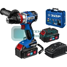 Дрель-шуруповерт Зубр DBS-201-42, 20В, 2 АКБ, Ударная, Кейс