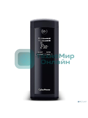 Источник бесперебойного питания UPS CyberPower VP1200ELCD Line-Interactive 1200VA/720W USB/RS-232/RJ11/45 (4 + 1 EURO)