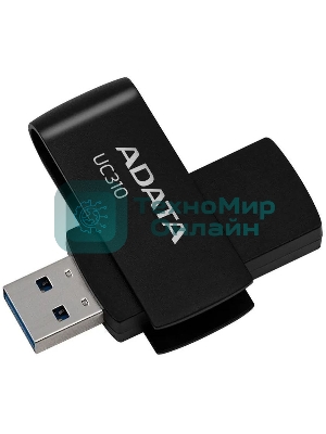 Флешка USB ADATA UC310 (UC310-64G-RBK), 64Gb, USB 3.2, R/W 100/30, черный