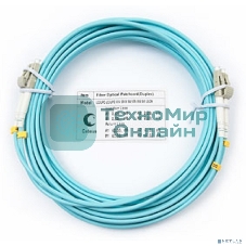 Комм. шнур оптический Cabeus Tight Buffer, Duplex LC/LC, OM3 50/125, LSZH, 5м, d= 3мм, серый хвостовик, аква