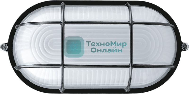 Светильник Navigator ЛОН NBL-O2-60-E27/BL 1х60Вт E27 IP54 (аналог НПБ 1402 черный овал с решеткой 60Вт)