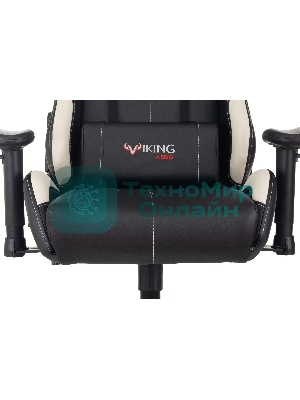 Кресло Бюрократ VIKING 5 AERO WHITE черный/белый, экокожа, 120 кг, механизм качания