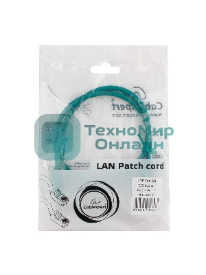Патч-корд UTP Cablexpert cat.5e, 0.5м, литой, многожильный, зеленый