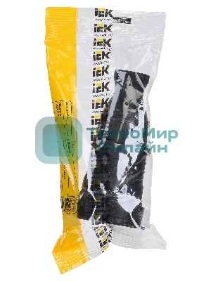 Розетка 1-м Омега РБп13-1-0м с защ. крышкой переносная с заземл. IP44 черный каучук IEK PKR21-016-2-K02