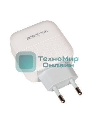 Сетевое зарядное устройство BOROFONE BA46A Premium, один порт USB, один порт Type-C, PD, 18W, 5V, 3.0A, белый