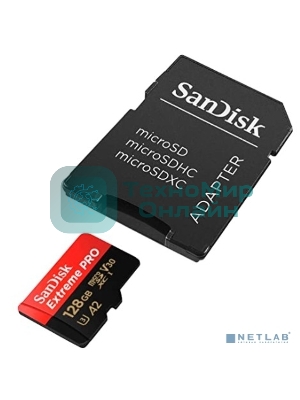 Флеш карта/SanDisk/Extreme Pro SDSQXCD-128G-GN6MA/microSDXC/128 ГБ/A2, U3, V30/200 МБ/с
