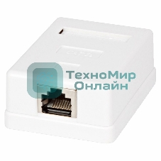 Вставка Rexant Mosaic 45x45, на 1 порт с прозрачной шторкой и увеличенным окном маркировки, белая