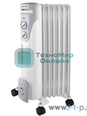 Масляный обогреватель Vitek VT-1708 W (7 секций) белый, 1500 Вт, 20 м2, термостат