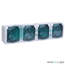 Розетка IEK ERMP42-K03-16-54-EC РСб24-3-ГПБд роз 4м с з/к о/у IP54 (дымчатый) ГЕРМЕС PLUS