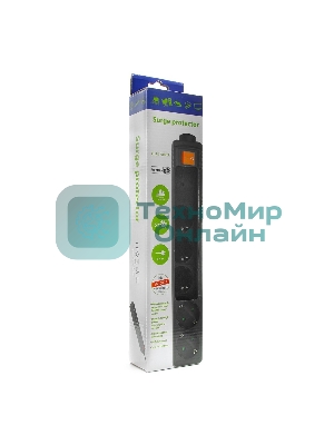 Сетевой фильтр Energenie Сетевой фильтр SPG5-C-5 1.5m 16А черный 