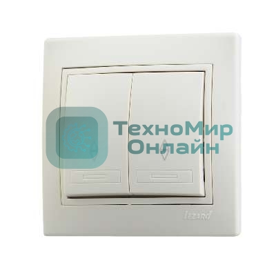 Выключатель 2-кл. СП Мира проходн. крем./крем. Lezard 701-0303-106