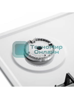 Газовая варочная панель Maunfeld EGHE.64.6CW/G, 4 конфорки, эмалированная сталь, белый