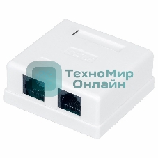 Вставка Rexant Mosaic 45x45, на 2 порта с прозрачной шторкой и увеличенным окном маркировки, белая