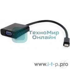 Переходник miniDisplayPort - VGA, Cablexpert A-mDPM-VGAF-02, 20M/15F, длина 15 см, черный, пакет