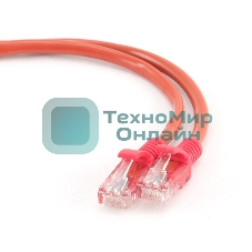 Патч-корд UTP Cablexpert cat.5e, 0.5м, литой, многожильный, красный
