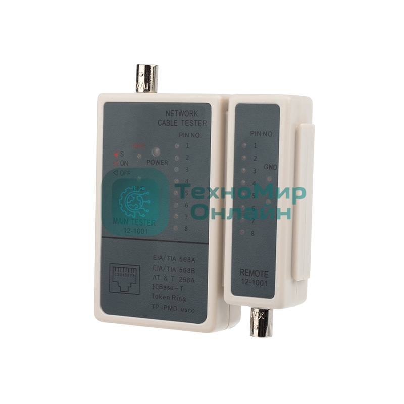 Тестер кабеля Rexant RJ-45 + BNC 5248