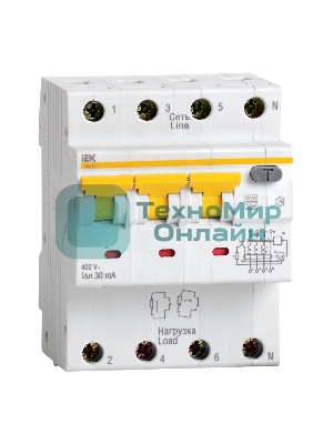 Выключатель автоматический дифференциального тока IEK MAD22-6-032-C-30 АВДТ 34 C32 30мА