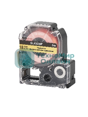 Кассета с лентой S'OK by Sakura Printing K5DBF для Epson, черный на флуоресцентном оранжевом, 18мм/5м