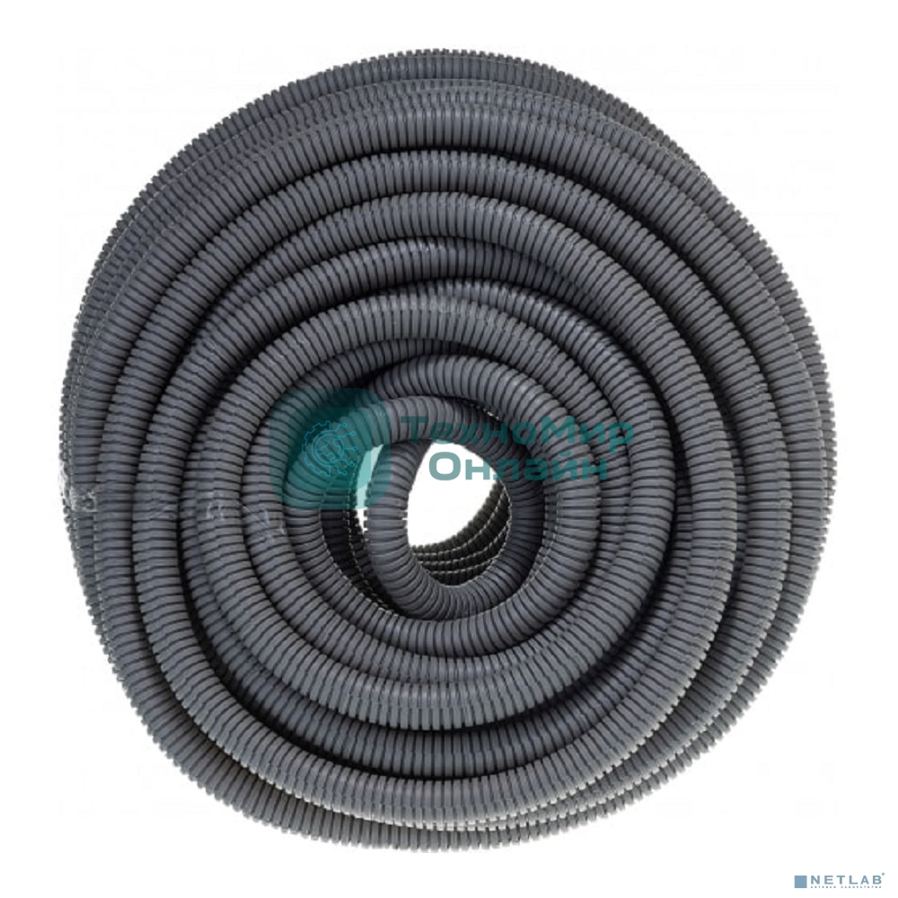 Труба гофрированная ПВХ ЭРА (серый) d 25 мм с зонд. легкая 50 м (12)