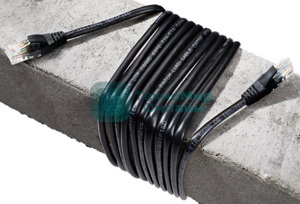 Патч-корд литой AOpen ANP511 1.5M BK UTP cat.5е 1,5м черный