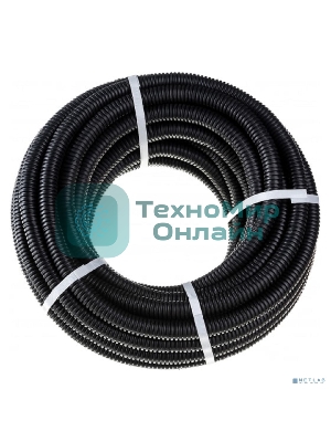 Труба гофрированная из ПНД Rexant с зондом, черная, Ø25 мм (бухта 25 м/уп.)