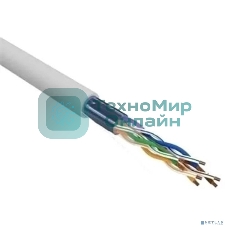 Кабель витая пара Rexant F/UTP, cat.5e, PVC, 4х2х0,52 мм, 24AWG, INDOOR, SOLID, серый, 305 м PRO