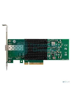 Сетевой адаптер ExeGate EXE-X520-DA1 (PCI-E x8 v3.0, порты 1xSFP+ 10Gb/s (10/5/2.5/1Gb/s, 100Mb/s), Server NIC Intel Chipset JL82599EN)