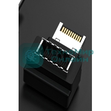 Переходник USB Type E мама-папа угловой