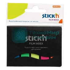 Закладки самоклеящиеся, индексы пластиковые Stick`n 21076 12x45мм, 5 цветов в упаковке, 25 листов, в обложке, европодвес