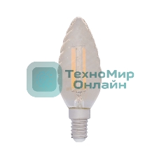 Лампа светодиодная филаментная Rexant Витая свеча LCW35 7.5 Вт 600 Лм 2400K E14 золотистая колба