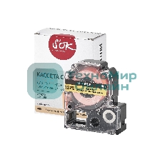 Кассета с лентой S'OK by Sakura Printing K5DBF для Epson, черный на флуоресцентном оранжевом, 18мм/5м
