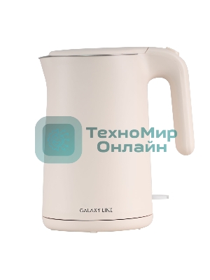 Чайник электрический Galaxy Line GL 0327, пудровый, пластик, 1800 Вт, 1,5 л
