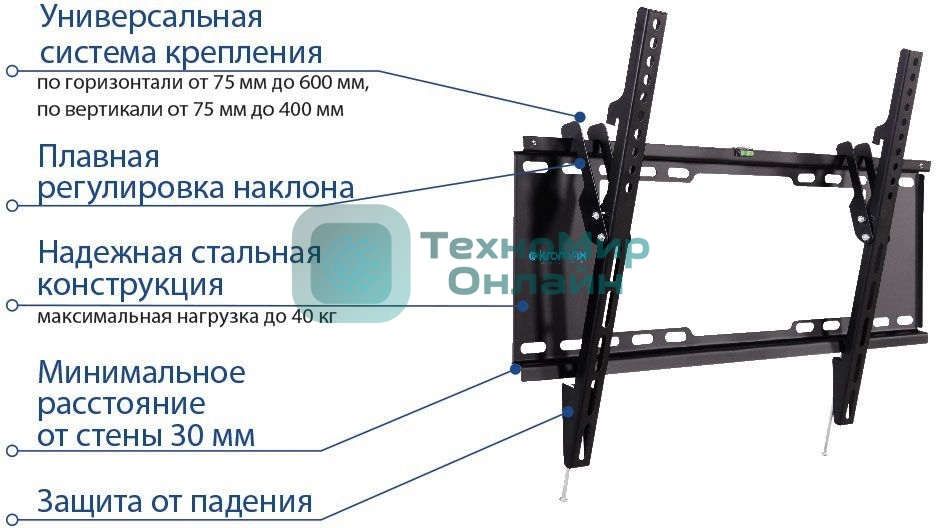 Кронштейн для телевизора Kromax IDEAL-102 черный 32
