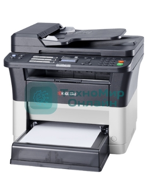 МФУ лазерное Kyocera Ecosys FS-1025MFP (1102M63RU0/1102M63RUV/1102M63RU2/1102M63NX2/1102M63DZ2), A4, ч/б, печ. до 25 стр/мин., скан. до 18 стр/мин. (ч/б) 6 стр/мин. (цвет), 600 x 1800 dpi (печать) 600x600dpi (скан), USB, RJ-45