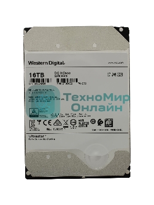 Жесткий диск Western Digital Original SATA-III 16Tb 0F38462/0F38468 WUH721816ALE6L4 OEM Ultrastar DC HC550 (7200rpm) 512Mb 3.5