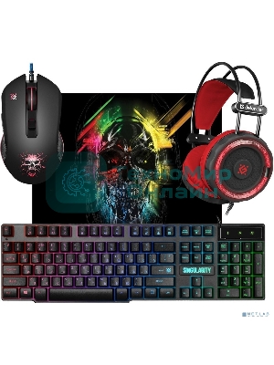 Комплект клавиатура+мышь Defender Singularity MKP-118 проводной, USB, 3200 DPI, чёрный